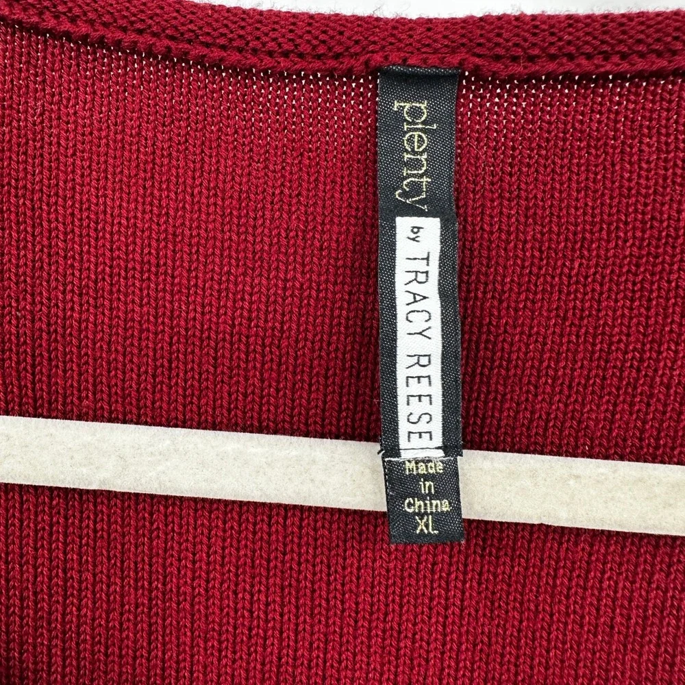 Plenty by Tracy Reese Burgundy Red Soutache Embroidered Sweater XL Mens - Picture 3 of 8